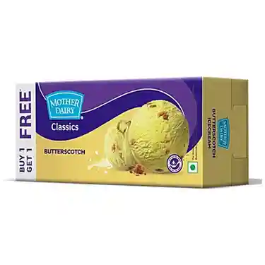 Mother Dairy Butterscotch Ice Cream, 700 ml Buy 1 Get 1 Free
